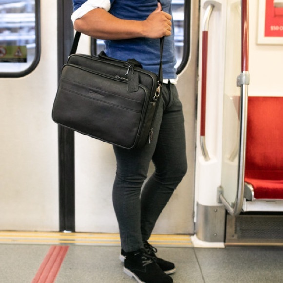 ALPINE SWISS MESSENGER BAG COLOMBIAN LEATHER 15.6” LAPTOP BRIEFCASE PORTFOLIO - Picture 4 of 10